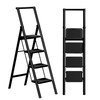 GameGem 4 Step Ladder Folding Iron Step Stool Stepladders with