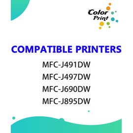 Color Print Compatible LC3013 Cyan Ink Cartridge Replacement for Brother LC3013XL LC3011 LC-3013XL LC3013C for MFC-J497DW MFC-J690DW MFC J690DW J497DW MFC-J491DW MFC-J895DW Printer (3-Pack, Cyan)