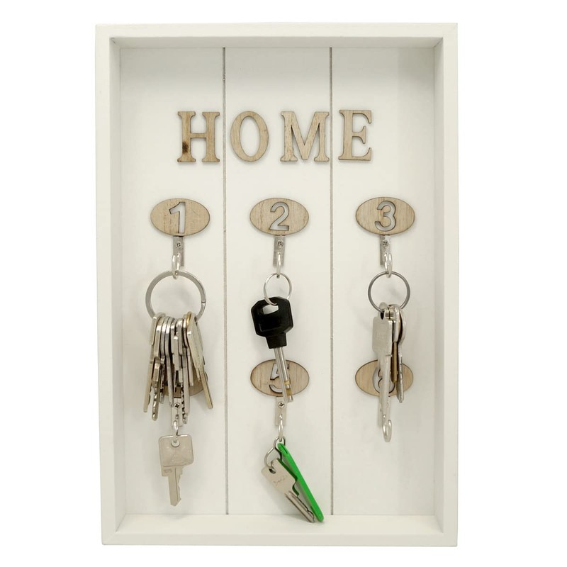 PrimoLiving Wooden Key Cabinet Home with 6 Hooks - Wall