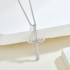 FYNSBLE Cross Necklace for Women Sterling Silver Guardian Angel Wings