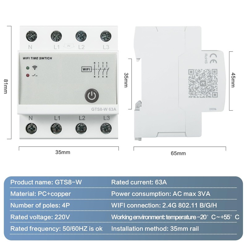 Jadeshay GTS8-W Intelligent WiFi Timer Smart Home Remote Control Switch