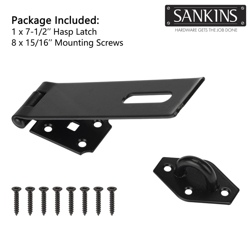 SANKINS 7-1/2" Heavy Duty Door Lock Hasp Latch, 1/8" Thicker
