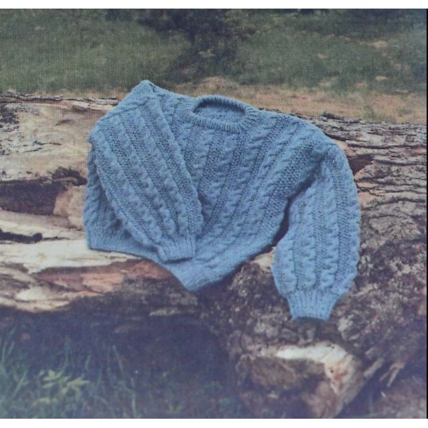 Pattern Macurdy Knitting Pattern Cable & Seed Sweater Adult S-L