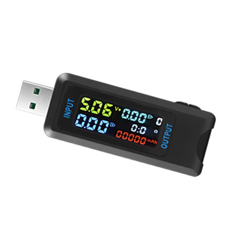 Multi-function USB Voltage Current Test Meter Digital IPS Display Capacity