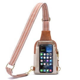 INICAT Sling Bag for Women Touchscreen Small Crossbody Cell Phone Purse Fanny Pack(Apricot Brown Anti-theft Small)