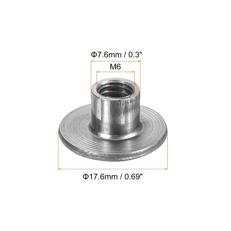sourcing map M6 T-nuts, 12pcs Carbon Steel Tee Nut Round