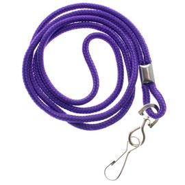 Specialist ID Bulk 25 Pack - Premium Round ID Badge Neck Lanyards for Card Holders and Name Tags - 36 in Non-Breakaway Heavy Duty Cord & Secure Metal Swivel J Hook Clip (Purple)