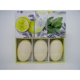 La Florentina Lemon Lavender Luxury Italian Soap Set, 3 x 5.3 oz, Imported From Italy