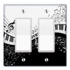 WIRESTER 2-Gang Decorator Light Switch Plate/Wall Plate Cover - Music