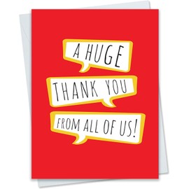 WRAPT 'A Huge Thank You From All Of Us' A4 Card - Large Thank You Card for Teachers | Teacher Thank You Card from Students & Pupils | Thank You Cards for Teachers | Thank You Cards Single