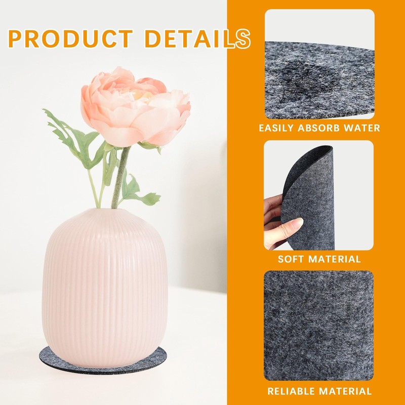 24 PCS Absorbent Waterproof Plant Coasters mat,4 Size 4/6/ 8/10