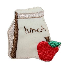 ID 0982A Kids Lunch Bag Patch School Bag Food Sack Embroidered Iron On Applique