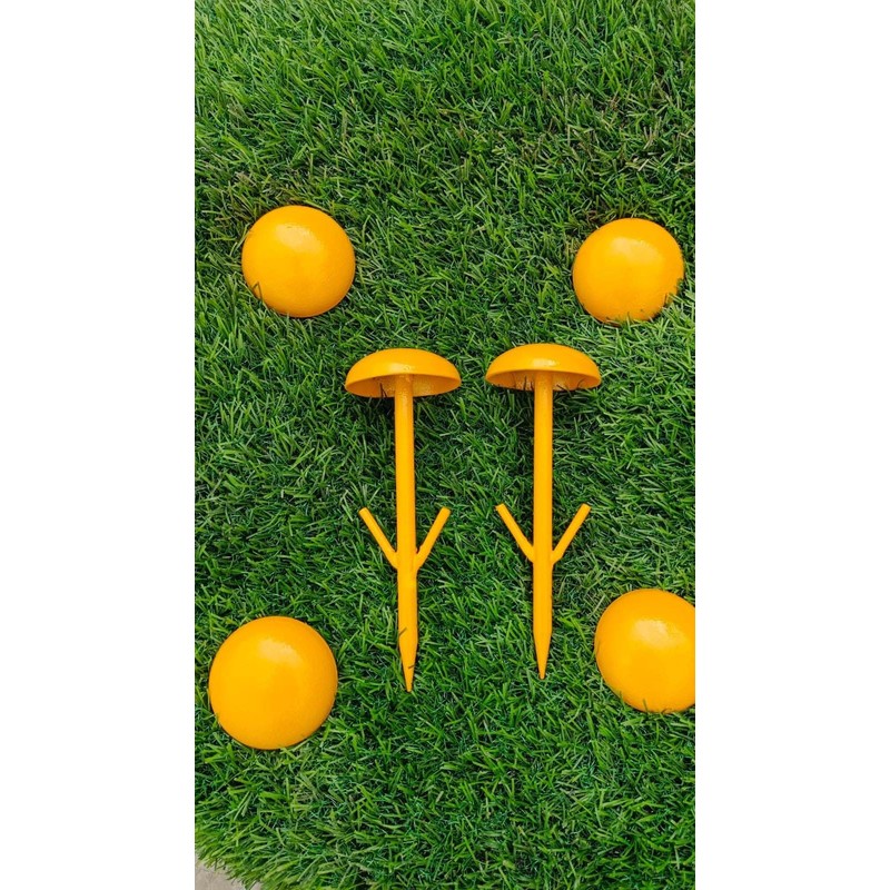 NsyStake 6 Pack Yellow Metal Land Markers - Property Survey,