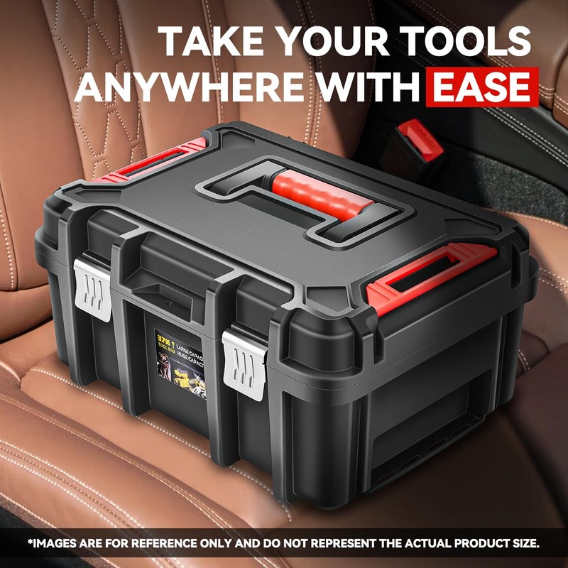 Auto Dynasty Universal Lockable Organizer Storage Tool Box with Removable