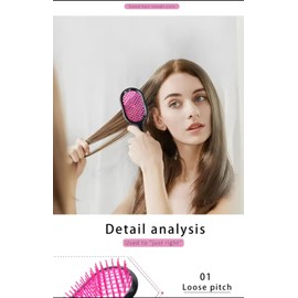 RVbrush Detangling Hair Brush, Vented Hair Brush, Anti-static Detangling Hair Comb, Easily Removes Tangles With Ease For All Hair Types (Rose)