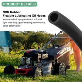 M METERXITY Lubricating Oil Hoses, (1/4") 6mm ID x 9mm OD 16.4FT Rubber Tubing Hose Pipe Rubber Hose W 6pcs Clamps for Irrigation/Small Equipment/Outdoor/Garden Water Tubing [Black]