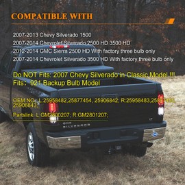 Awayet Compatible with Chevy Silverado 1500 2500 HD 3500 HD 2007-2013 LED Tail Lights assemblies Wiring Harness tail lamp (Black housing/Clear Lens) 2pcs