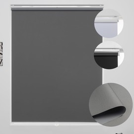 KALYSIE Custom Roller Shades 100% Blackout Blinds for Windows and Doors, Pull Down Room Darkening Window Shades, Easy to Install for Home and Office