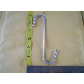 HAND MADE 10 PCS. HEAVY DUTY STAINLESS STEEL MEDIUM MEAT/POULTRY S HOOK, 6" X 5MM.