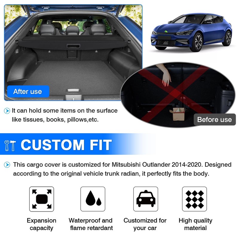 Powerty Cargo Cover for Kia EV6 2022-2025 2026 Trunk Cover