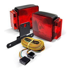 LED Trailer Light Kit [DOT FMVSS-108] [SAE AIS2T2/APC/L] [TBT & License Plate Light & Wiring Harness Kit] [IP67 Waterproof] Over & Under 80" Motorcycle Boat Utility Trailer Tail Brake Light Kit