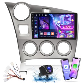 [4+64G] Upgrade Car Stereo for Toyota Matrix 2009-2014 - 9 inch IPS Touchscreen Android 13 Radio - Wireless Carplay & Android Auto, WiFi, Custom Homepage, Multiple UI, AI DSP, SWC + AHD Backup Camera