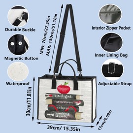 WZMPA Twilight Tote Bag Edward Cullen & Bella Swan Fans Gift Twilight Edward Reusable Grocery Bag Bella Swan Merchandise (Twilight Book BG)