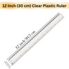 Pack of 2 Plastic Ruler Straight Ruler Plastic Measuring Tool