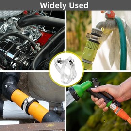 Hose Clamps, DIY 28 FT Metal Strap + 12 Fasteners, Hose Clamps Stainless Steel, Large Adjustable Hose Clamp Pipe Clamp for Pipe Automotive Mechanical Applications
