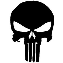Punisher Black Bumper Sticker for Cars, Laptop, Toolbox, Helmet