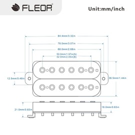 FLEOR Neck+Bridge Pickup Set Double Coil Humbucker Pickups for Electric Guitar Pickup Replacement-Black