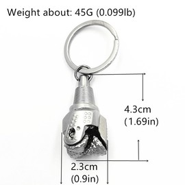 Ya.x - Llavero giratorio 3D con broca de color plateado y PDC para campo petrolífero, Nickle, 4.3cm*2.3cm
