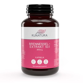 KUNATURA - Nettle Extract 10:1-200 Capsules of 450 mg - High Dose 900 mg Extract per Daily Dose - Nettle Extract without Additives - 1 Can of Nettle Capsules - High Effectiveness