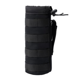 Dotacty MOLLE Water Bottle Holder Tactical Nylon Bottle Pouches Hydration Carrier for Belt/Backpack/Vest/Bike Sports Outdoor Hiking Camping Hunting Fishing (Black, Inside Diameter: 3 3/4")