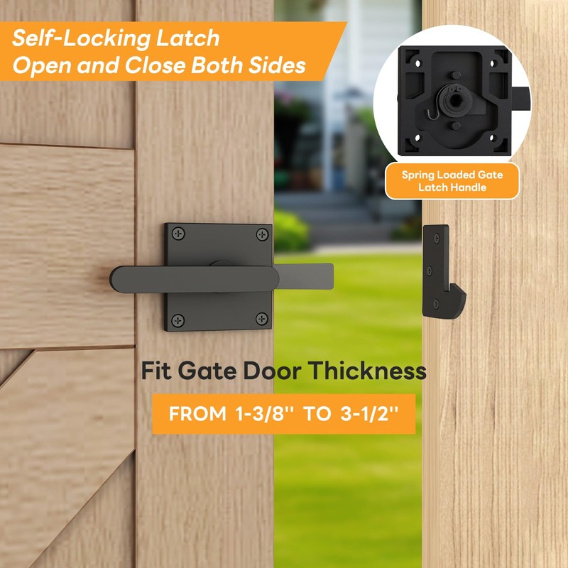 DIYHD Heavy Duty Anti-Sag Gate Kit with Left-Opening Latch for