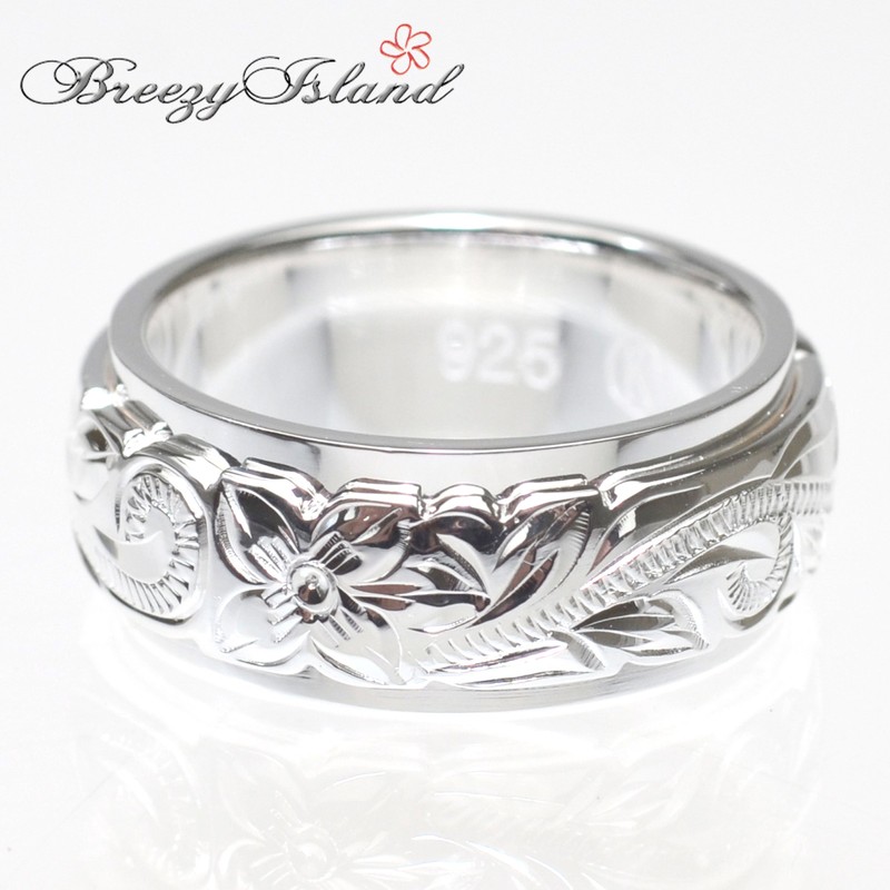 [BreezyIsland] Hawaiian Jewelry Two Tone Ring Ring 8mm Width 925