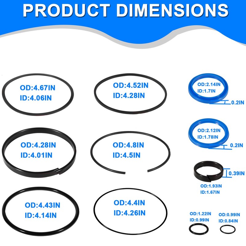 Hydraulic Log Splitter Cylinder Rebuild Seal Kit Suitable for 4.5"