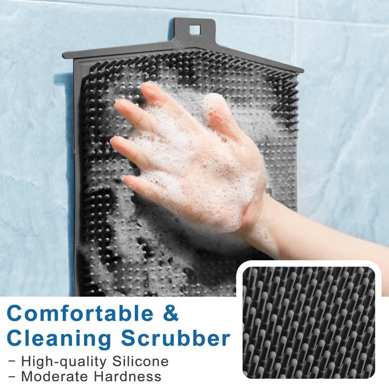 Back Scrubber for Shower Wall, Hands-Free Shower Foot & Back