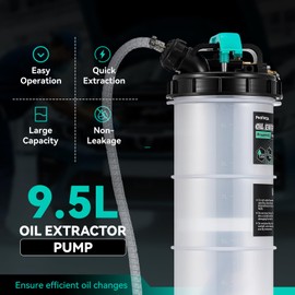 Poafamx 9.5L Oil Extractor Pump Pneumatic/Manual, 2.5 Gallon Fluid Extractor Pump, Oil Vacuum Change Pump with 5 Tubes and Extended Storage Units for Automotive, Truck, Boats Oil Change