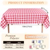 Kesfey Red Gingham Tablecloth Polyester 55x108in, Rectangle Checkered Tablecloth Spillproof