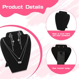 Necklace Display Bust,1 Pcs Velvet Necklace Display Stand,Jewellery Display Stand for Selling,Black Velvet Necklace Display for Sale,Necklace Stand Holder for Necklaces Earrings Jewellery