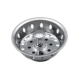 VIVA Kitchen Sink Strainer, Stainless Steel Basket Strainer Replacement, 3.5 Inch, Rubber Stopper, Chrome, Indoor Outdoor Use