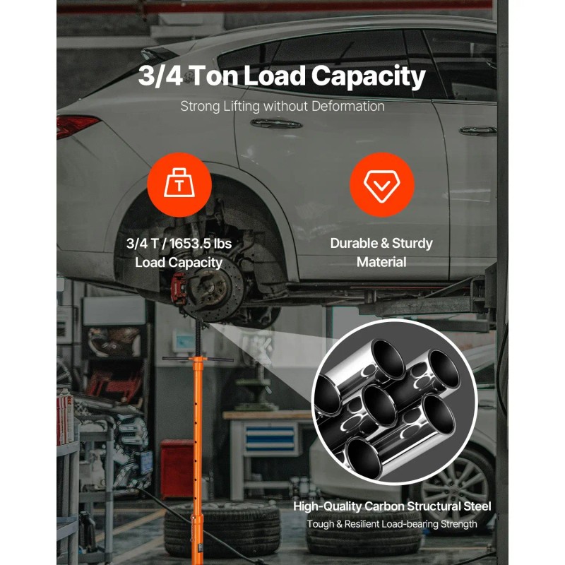 3/4 Ton Capacity Underhoist Support Stand with Spin Handle 75.4