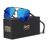 LUENX Polarized Square Aviator Sunglasses for Men Rectangular Mirror Dark