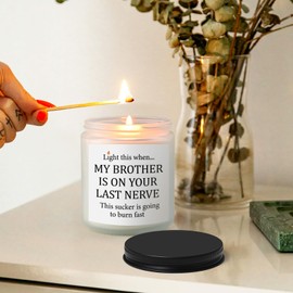 Gusgopo Sister in Law Gifts, Best Bride Lavender Soy 7 Oz Candle-Light This When My Brother is On Your Last Nerve, Funny Christmas Birthday Valentine's Day Gifts for New Sister in Law(White)