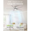 DAMINY 52 inch Nickel Ceiling Fans with Lights,5 Blades,6CCT, Low