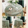 Lace Tablecloth with Ruffles, Rectangular, Green Vintage Overlay Lace Tablecloth,