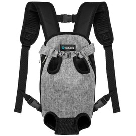 PetAmi Dog Carrier Backpack, Adjustable Pet Cat Front Carrier Backpack, Ventilated Dog Chest Carrier for Hiking Camping Travel, Sling Bag for Small Medium Dog Cat Puppies, Small, 5-9 lbs, Grey