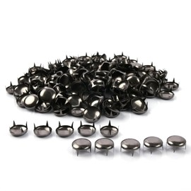 200Pcs 4mm Black Round Dome Studs Nailhead Rivets for Punk Rock DIY Leather Craft, Clothes, Bags, Shoes, Bracelets