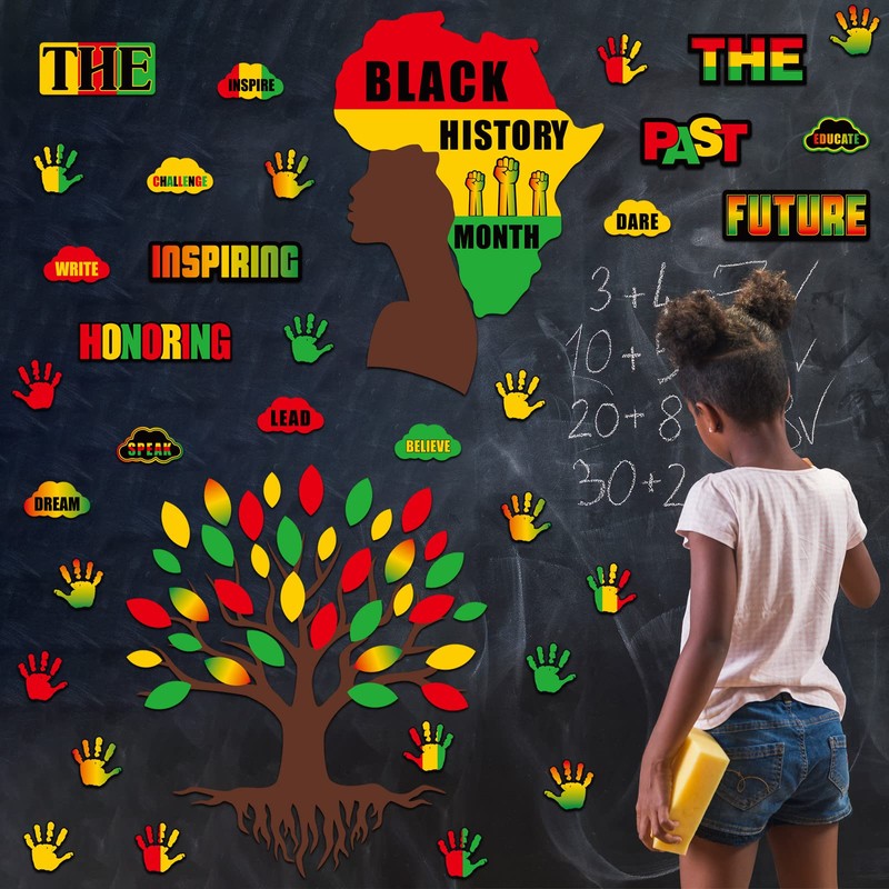 91 Pcs Black History Month Decorations for Classroom Bulletin Board